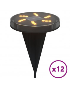 Luci Solari da Terra con Picchetti da Esterno 12pz Bianco Caldo 2