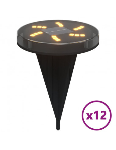 Luci Solari da Terra con Picchetti da Esterno 12pz Bianco Caldo