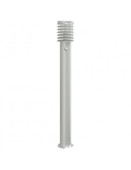 Lampada da Terra per Esterni Sensore Argento 110 cm in Acciaio