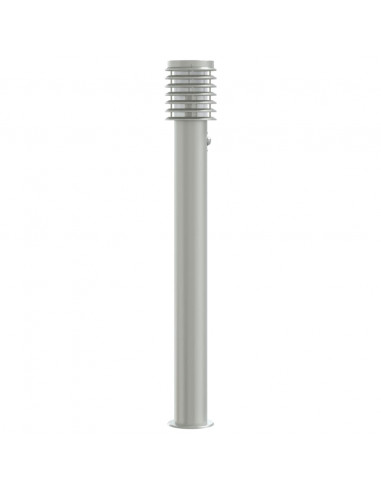 Lampada da Terra per Esterni Sensore Argento 110 cm in Acciaio