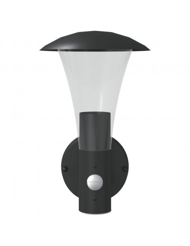 Applique per Esterno con Sensore 2 pz Nere in Acciaio Inox