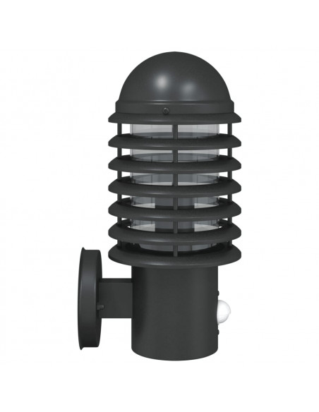 Applique per Esterno con Sensore 2 pz Nere in Acciaio Inox