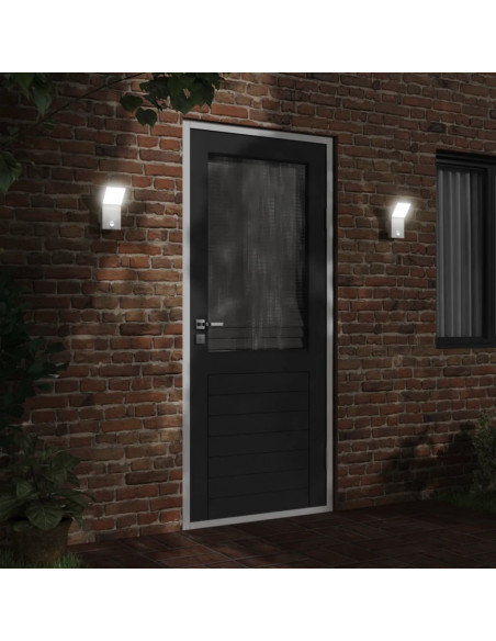 Applique con LED e Sensore Bianca in Alluminio Pressofuso