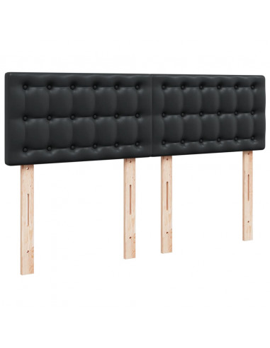 Giroletto a Molle con Materasso Nero 160x200 cm in Similpelle