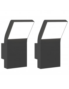 Applique per Esterni con LED 2 pz Nere Alluminio Pressofuso 2
