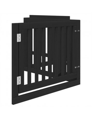Cancello per Cani Porta Pieghevole Nero 4 Pannelli 320cm Pioppo