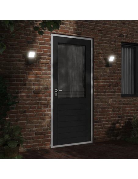 Applique per Esterni con LED 2 pz Nere Alluminio Pressofuso