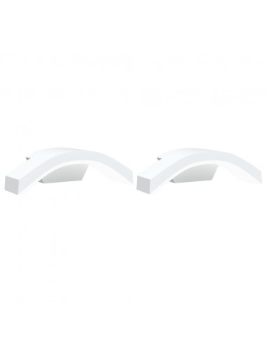 Applique per Esterni con LED 2 pz Bianche Alluminio Pressofuso