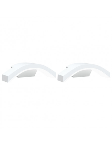 Applique per Esterni con LED 2 pz Bianche Alluminio Pressofuso