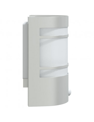 Applique per Esterno con Sensore 2 pz Argento in Acciaio Inox