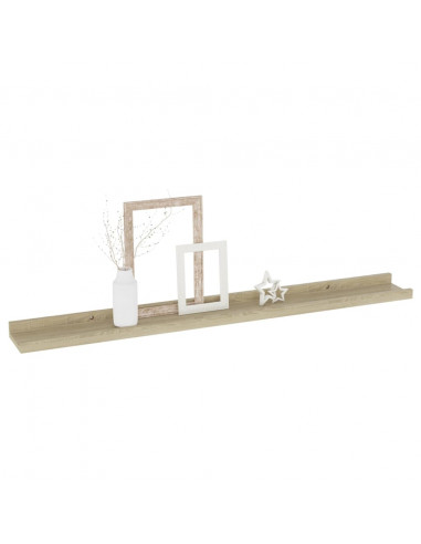 Mensole da Parete 2 pz Rovere Sonoma 80x9x3 cm