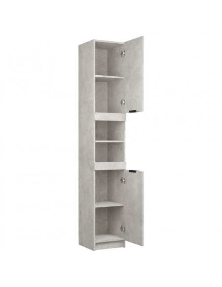 Mobile da Bagno Grigio Cemento 32x34x188,5 cm Legno Multistrato