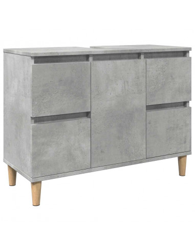 Mobile Lavabo Grigio Cemento 80x33x60 cm in Legno Multistrato