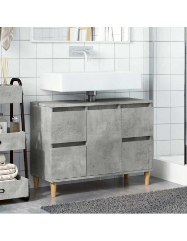 Mobile Lavabo Grigio Cemento 80x33x60 cm in Legno Multistrato