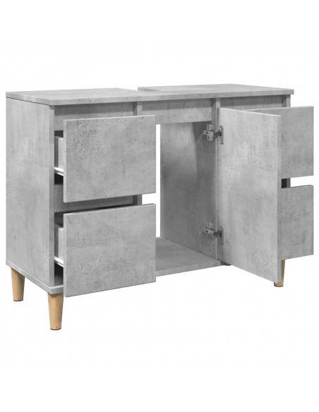 Mobile Lavabo Grigio Cemento 80x33x60 cm in Legno Multistrato