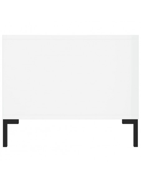 Tavolino da Salotto Bianco Lucido 102x50x40cm Legno Multistrato