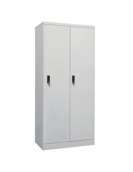 Armadio Grigio Chiaro 80x50x180 cm in Acciaio