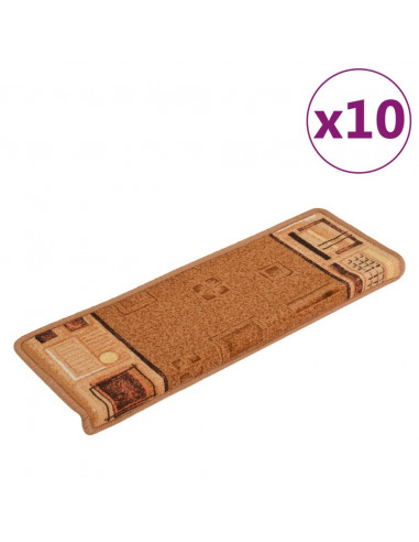 Tappetini per Scale Autoadesivi 10 pz 65x21x4 cm Beige