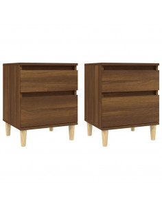 Comodini 2 pz Rovere Marrone 40x35x50 cm 2