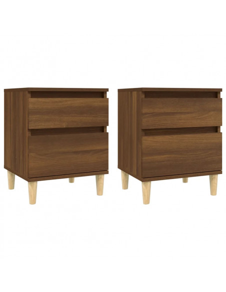 Comodini 2 pz Rovere Marrone 40x35x50 cm
