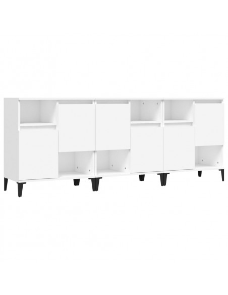 Credenze 3pz Bianche 60x35x70 cm in Legno Multistrato