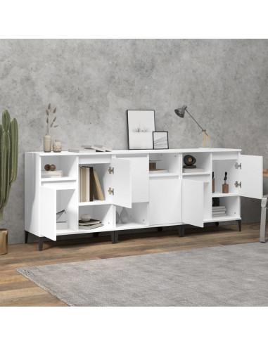 Credenze 3pz Bianche 60x35x70 cm in Legno Multistrato