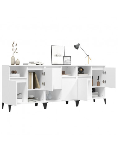 Credenze 3pz Bianche 60x35x70 cm in Legno Multistrato