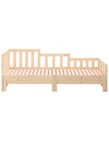 Dormeuse Estraibile 2x(90x200) cm Legno Massello di Pino