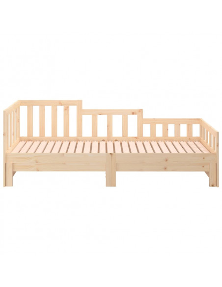 Dormeuse Estraibile 2x(90x200) cm Legno Massello di Pino