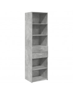 Credenza Grigio Cemento 50x42,5x185 cm in Legno Multistrato 2