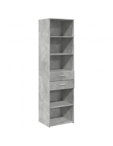 Credenza Grigio Cemento 50x42,5x185 cm in Legno Multistrato