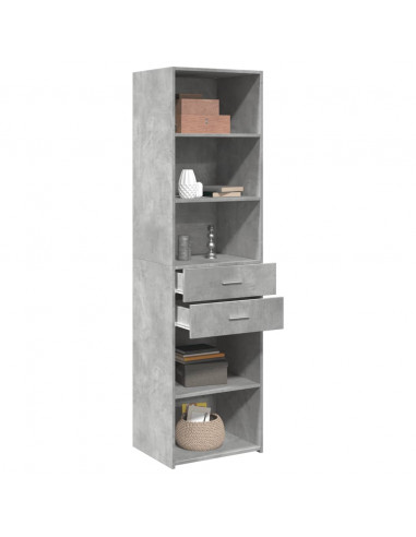 Credenza Grigio Cemento 50x42,5x185 cm in Legno Multistrato