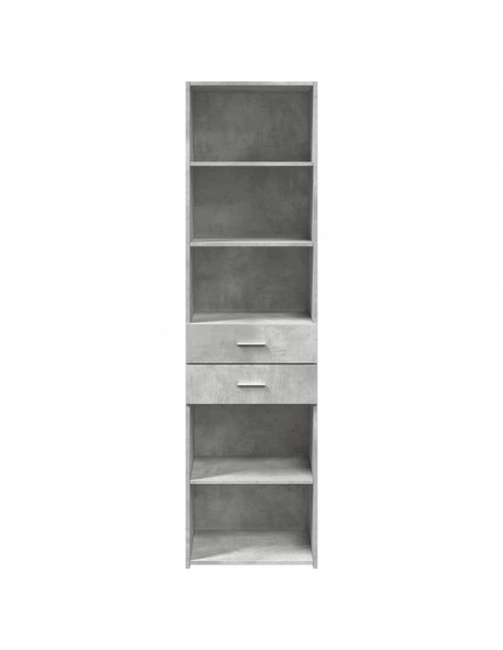 Credenza Grigio Cemento 50x42,5x185 cm in Legno Multistrato