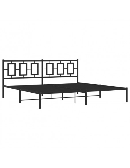 Giroletto con Testiera in Metallo Nero 193x203 cm