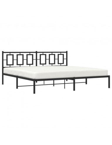 Giroletto con Testiera in Metallo Nero 193x203 cm