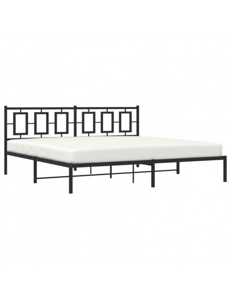 Giroletto con Testiera in Metallo Nero 193x203 cm