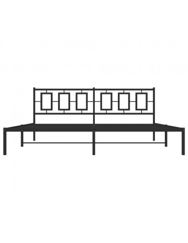 Giroletto con Testiera in Metallo Nero 193x203 cm