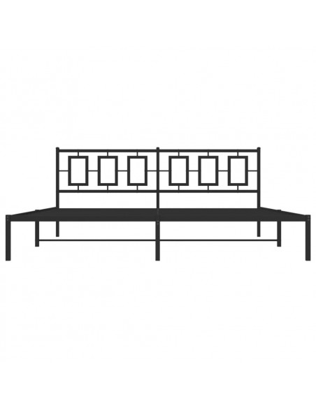 Giroletto con Testiera in Metallo Nero 193x203 cm