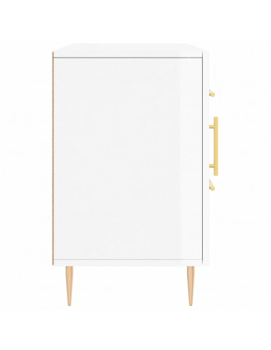 Credenza Bianco Lucido 100x36x60 cm in Legno Multistrato