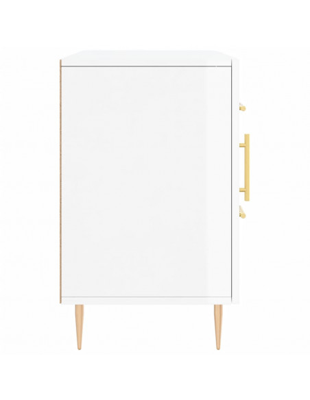 Credenza Bianco Lucido 100x36x60 cm in Legno Multistrato
