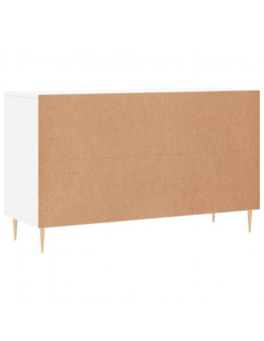Credenza Bianco Lucido 100x36x60 cm in Legno Multistrato