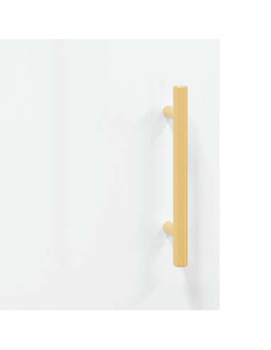 Credenza Bianco Lucido 100x36x60 cm in Legno Multistrato