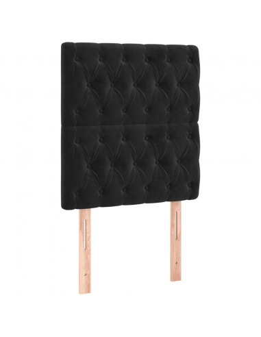 Giroletto con Testiera Nero 80x200 cm in Velluto