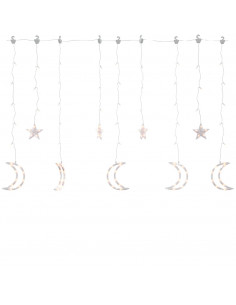 Luci Fatate Stella e Luna con Telecomando 138 LED Bianco Caldo 2