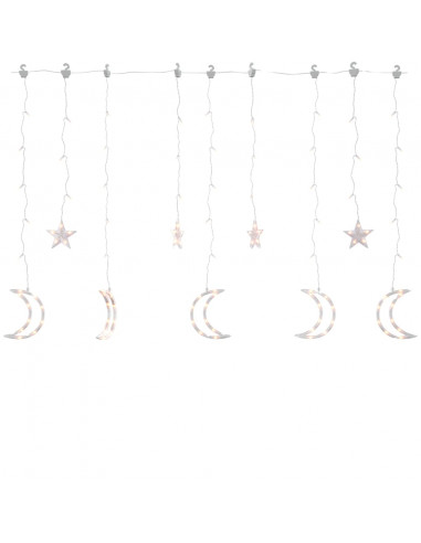 Luci Fatate Stella e Luna con Telecomando 138 LED Bianco Caldo