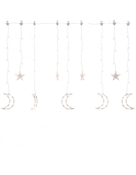 Luci Fatate Stella e Luna con Telecomando 138 LED Bianco Caldo