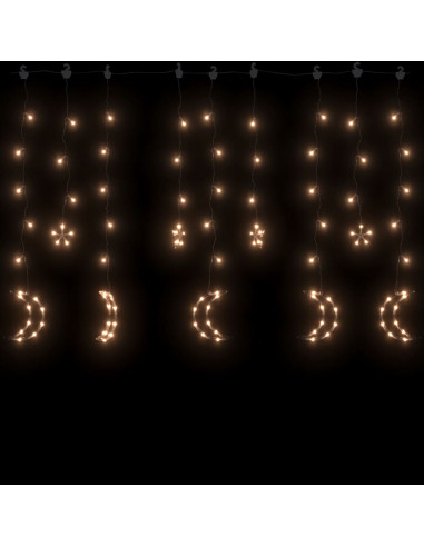 Luci Fatate Stella e Luna con Telecomando 138 LED Bianco Caldo