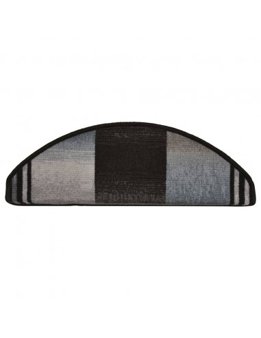 Tappetini Autoadesivi per Scale 15 pz Nero e Grigio 65x21x4 cm