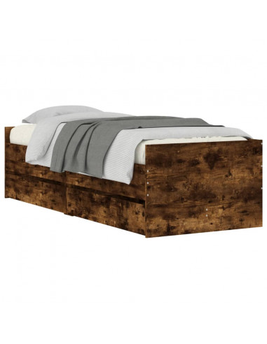 Giroletto con Cassetti Rovere Fumo 90x200 cm