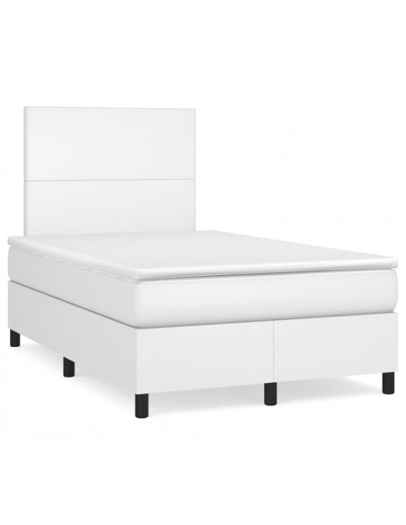 Giroletto a Molle con Materasso Bianco 120x200 cm in Similpelle